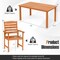7-Piece Patio Dining Set Teak Wood Table and 6 Outdoor Chairs
